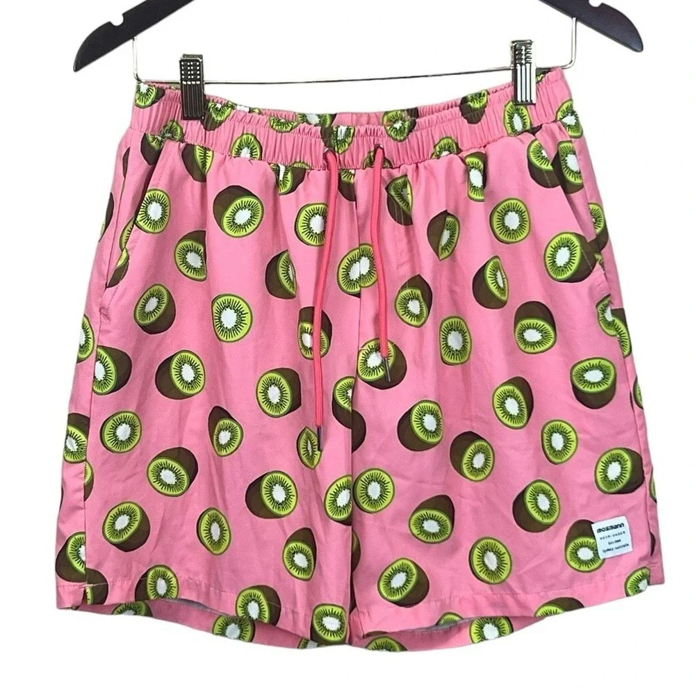 Mosmann Australia Beach Swing Shorts Men's Coral Kiwi Drawstring Pockets Medium